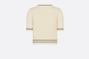 'CHRISTIAN DIOR' Short-Sleeved Sweater • Ecru Cashmere and Wool Knit