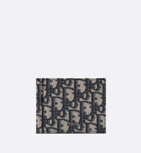 Wallet with Bill Clip • Beige and Black Dior Oblique Jacquard
