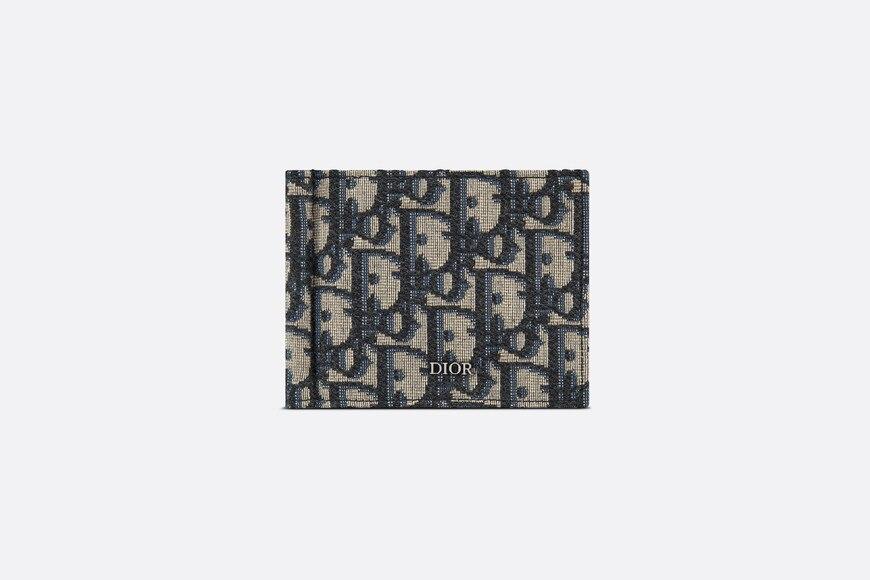 Wallet with Bill Clip • Beige and Black Dior Oblique Jacquard