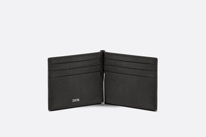 Wallet with Bill Clip • Black Grained Calfskin with 'CD Icon' Signature