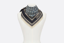 Load image into Gallery viewer, Dior Oblique Diortwin Square Scarf • Navy Blue Silk Twill
