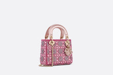 Load image into Gallery viewer, Mini Lady Dior Bag • Metallic Calfskin and Satin with Rose Des Vents Resin Pearl Embroidery
