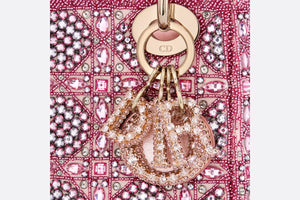 Mini Lady Dior Bag • Metallic Calfskin and Satin with Rose Des Vents Resin Pearl Embroidery