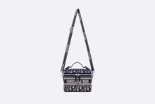 Load image into Gallery viewer, Small DiorTravel Vanity Case with Shoulder Strap • Blue Dior Oblique Embroidery
