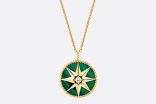 Load image into Gallery viewer, Large Rose Des Vents Medallion • Yellow Gold, Diamond and Malachite
