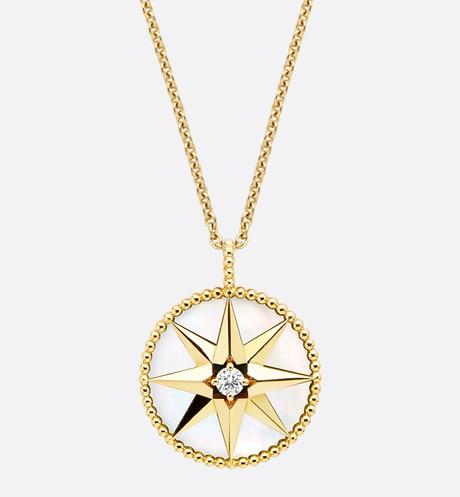 Large Rose Des Vents Medallion • Yellow Gold, Diamond and Mother-of-pearl