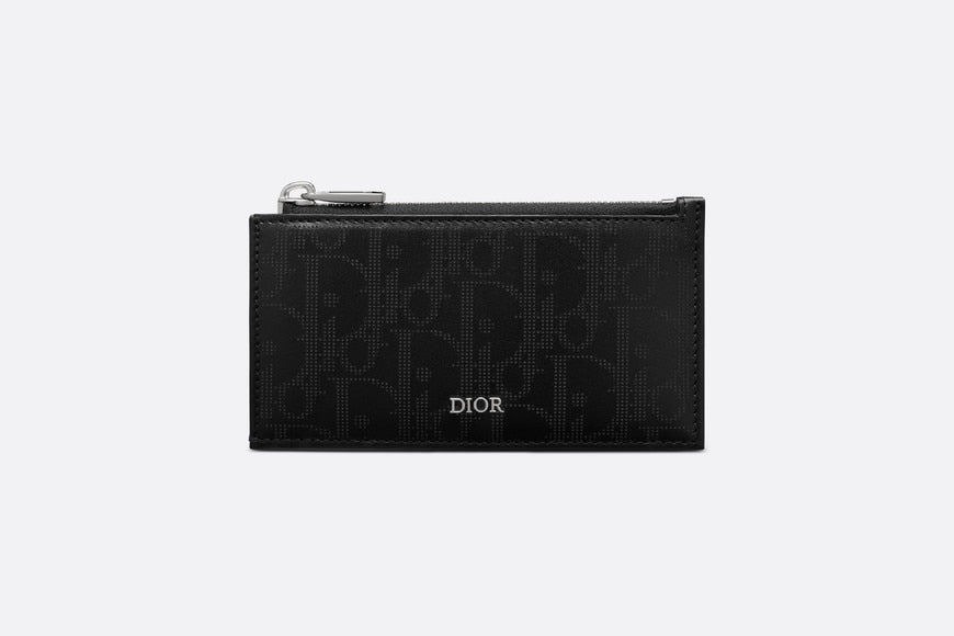 Zipped Card Holder • Black Dior Oblique Galaxy Leather