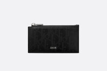 Load image into Gallery viewer, Zipped Card Holder • Black Dior Oblique Galaxy Leather
