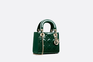 Mini Lady Dior Bag • Pine Green Patent Cannage Calfskin