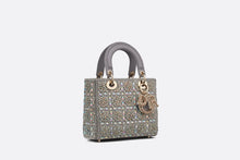 Load image into Gallery viewer, Small Lady Dior Bag • Gray Smooth Calfskin and Satin with Bead Embroidery
