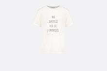 Load image into Gallery viewer, &#39;WE SHOULD ALL BE FEMINISTS&#39; T-Shirt • White Cotton Jersey and Linen
