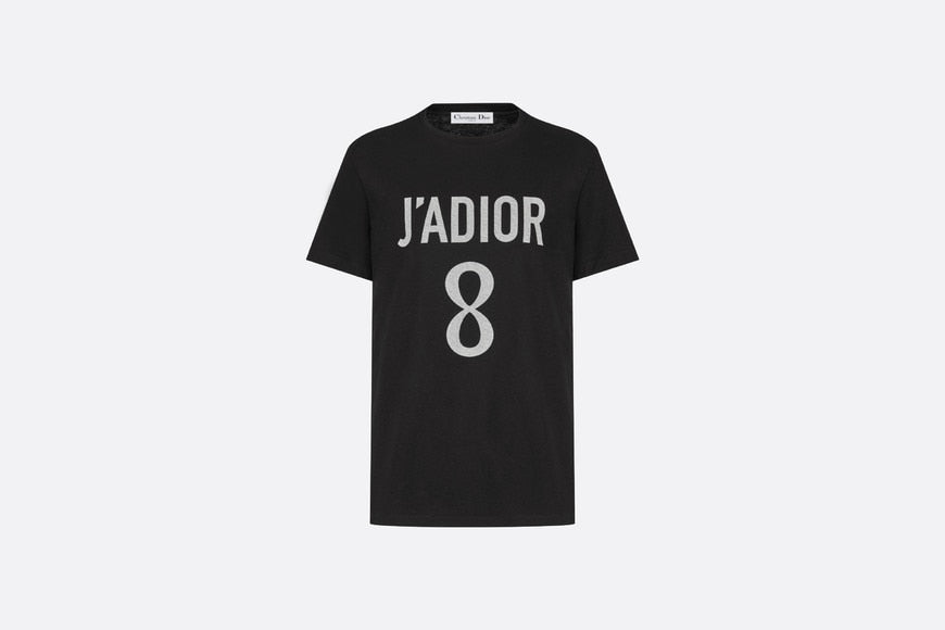 'J'ADIOR 8' T-Shirt • Black Cotton Jersey and Linen