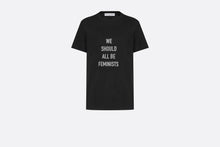 Load image into Gallery viewer, &#39;WE SHOULD ALL BE FEMINISTS&#39; T-Shirt • Black Cotton Jersey and Linen

