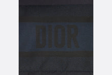 Load image into Gallery viewer, Reversible Long Down Jacket • Blue and Ecru Dior Oblique Quilted Technical Taffeta
