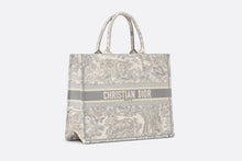 Load image into Gallery viewer, Large Dior Book Tote • Gray Toile de Jouy Embroidery (42 x 35 x 18.5 cm)
