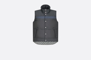 Reversible Sleeveless Down Jacket • Blue and Ecru Dior Oblique Quilted Technical Taffeta