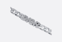 Load image into Gallery viewer, Dior Italic Chain Link Necklace • Silver-Finish Brass and White Crystals
