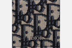 Zipped Card Holder • Beige and Black Dior Oblique Jacquard