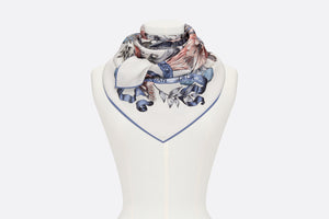 Le Jugement Square Scarf • Blue Silk Twill