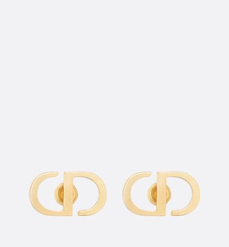 Petit CD Stud Earrings • Gold-Finish Metal