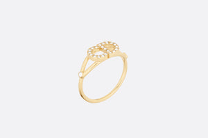 Clair D Lune Ring • Gold-Finish Metal and White Crystals