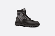 Load image into Gallery viewer, Dior Explorer Ankle Boot • Black Smooth Calfskin and Beige and Black Dior Oblique Jacquard
