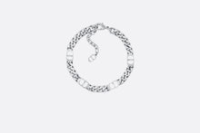 Load image into Gallery viewer, CD Icon Thin Chain Link Bracelet • Silver-Finish Brass
