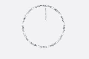 CD Icon Thin Chain Link Necklace • Silver-Finish Brass