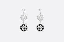 Load image into Gallery viewer, Rose Des Vents Earrings • 18K White Gold, Diamonds and Onyx
