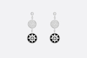 Rose Des Vents Earrings • 18K White Gold, Diamonds and Onyx