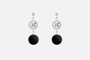 Rose Des Vents Earrings • 18K White Gold, Diamonds and Onyx