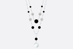 Rose Des Vents Long Necklace  • 18K White Gold, Diamonds, Mother-of-Pearl and Onyx