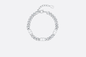 CD Icon Thin Chain Link Bracelet • Silver-Finish Brass