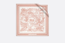 Load image into Gallery viewer, Toile de Jouy Sauvage 90 Square Scarf • Ivory and Pink Silk Twill
