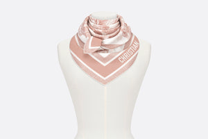 Toile de Jouy Sauvage 90 Square Scarf • Ivory and Pink Silk Twill