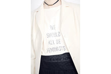 Load image into Gallery viewer, &#39;WE SHOULD ALL BE FEMINISTS&#39; T-Shirt • White Cotton Jersey and Linen
