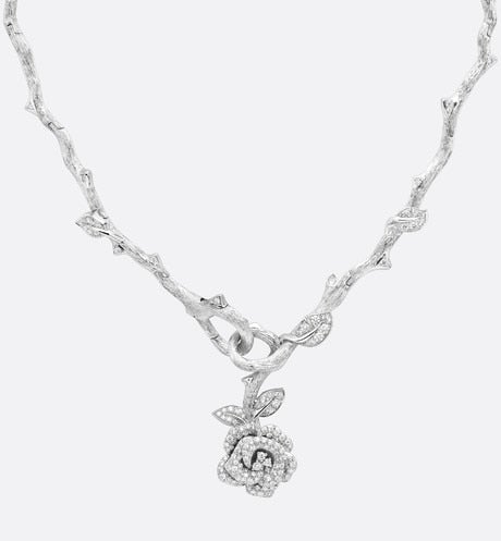 Rose Dior Bagatelle Necklace • 18K White Gold and Diamonds