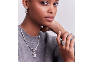 Medium Rose Dior Bagatelle Ring • 18K White Gold and Diamonds