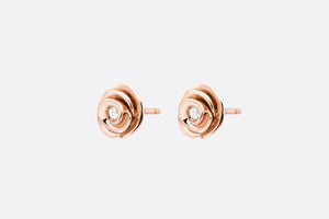 Small Rose Dior Couture Earrings • Pink Gold and Diamonds