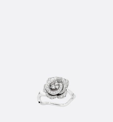 Small Rose Dior Bagatelle Ring • 18K White Gold and Diamonds