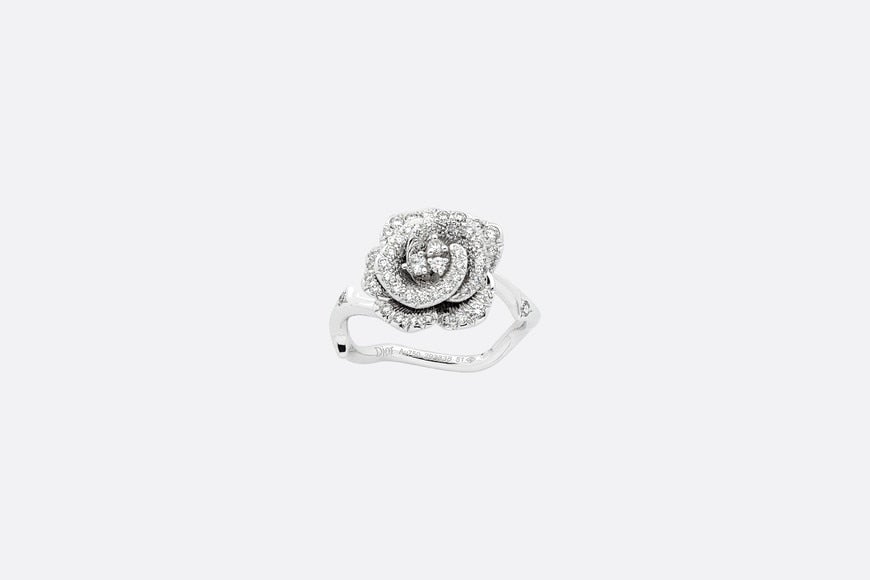Small Rose Dior Bagatelle Ring • 18K White Gold and Diamonds