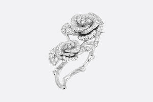Large Rose Dior Bagatelle Ring • 18K White Gold and Diamonds