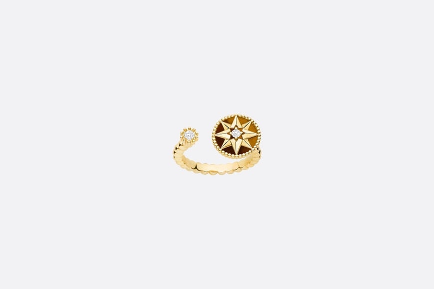 Rose Des Vents Ring • 18K Yellow Gold, Diamonds and Tiger Eye