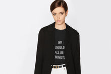 Load image into Gallery viewer, &#39;WE SHOULD ALL BE FEMINISTS&#39; T-Shirt • Black Cotton Jersey and Linen
