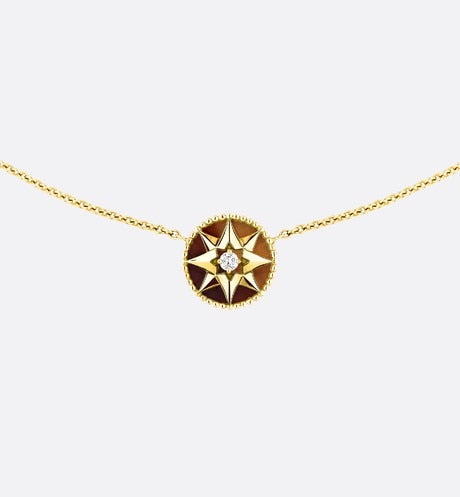 Rose Des Vents Necklace • 18K Yellow Gold, Diamond and Tiger Eye