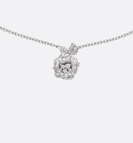 Small Rose Dior Bagatelle Necklace • 18K White Gold and Diamonds
