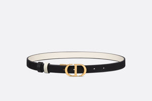 30 Montaigne Reversible Belt • Black and Latte Smooth Calfskin, 20 MM