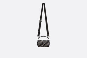 Mini Roller Messenger Bag • Beige and Black Dior Oblique Jacquard and Black Grained Calfskin