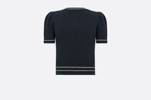Load image into Gallery viewer, &#39;CHRISTIAN DIOR&#39; Short-Sleeved Sweater • Navy Blue Cashmere and Wool Knit
