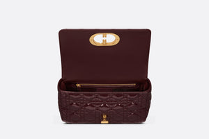 Medium Dior Caro Bag • Amaranth Patent Cannage Calfskin